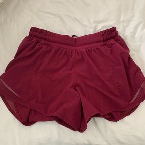 lululemon pink fushsia tracker running shorts